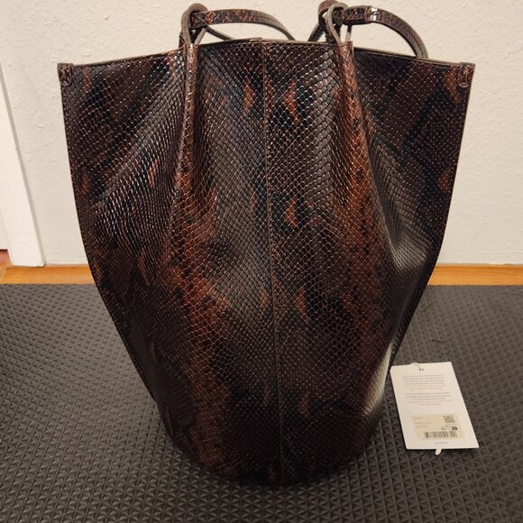 Sezane Romie bag Brown Python print - Picture 5 of 8